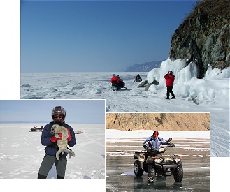 Snowmobile tours on the frozen lake Baikal - from 1 hour to several day safari