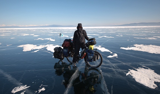 Waltraud Schulze - Barguzinsky gulf - Baikal winter bicycle travel