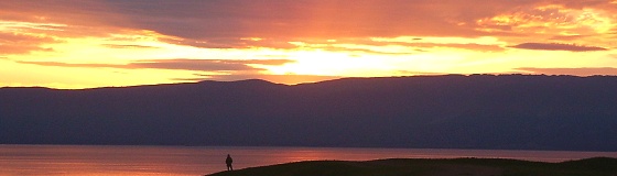 View to lake Baikal from Burkhan cape - Khuzir village / Olkhon Island