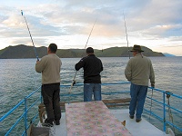 Lake Baikal - fishing from the stern deck of the boat