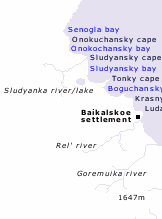 baikal lake map - northern basin